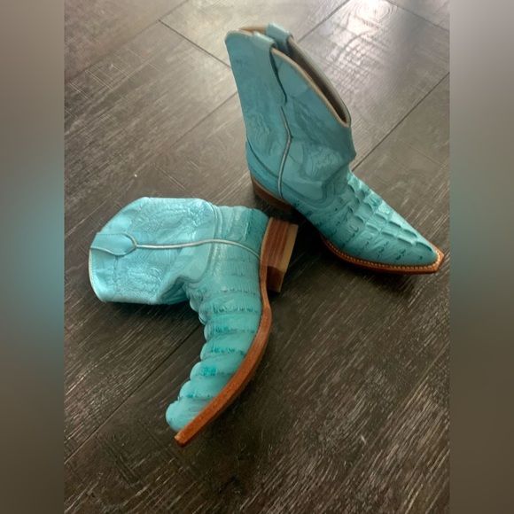 ♠️SOLD♠️ Linea de Oro Crocodile and Leather Cowboy Boots - Kids Size 12 - Picture 6 of 8
